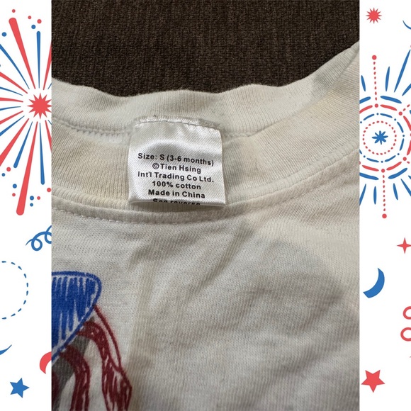 Kids Infant July 4th Rocket Red White Blue T Shirt  Size 3-6 MonthsPre Owned - Picture 3 of 4
